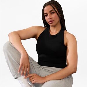 Athleta Renew Olive Green Ribbed Racerback Tank